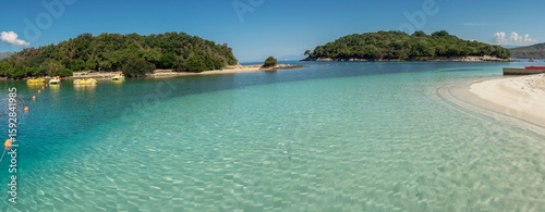 incredible paradise beach in Ksamil, Albanian rivieira. Panoramic