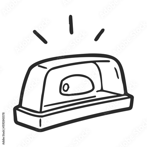 Outline drawing of emergency alert siren with light lines