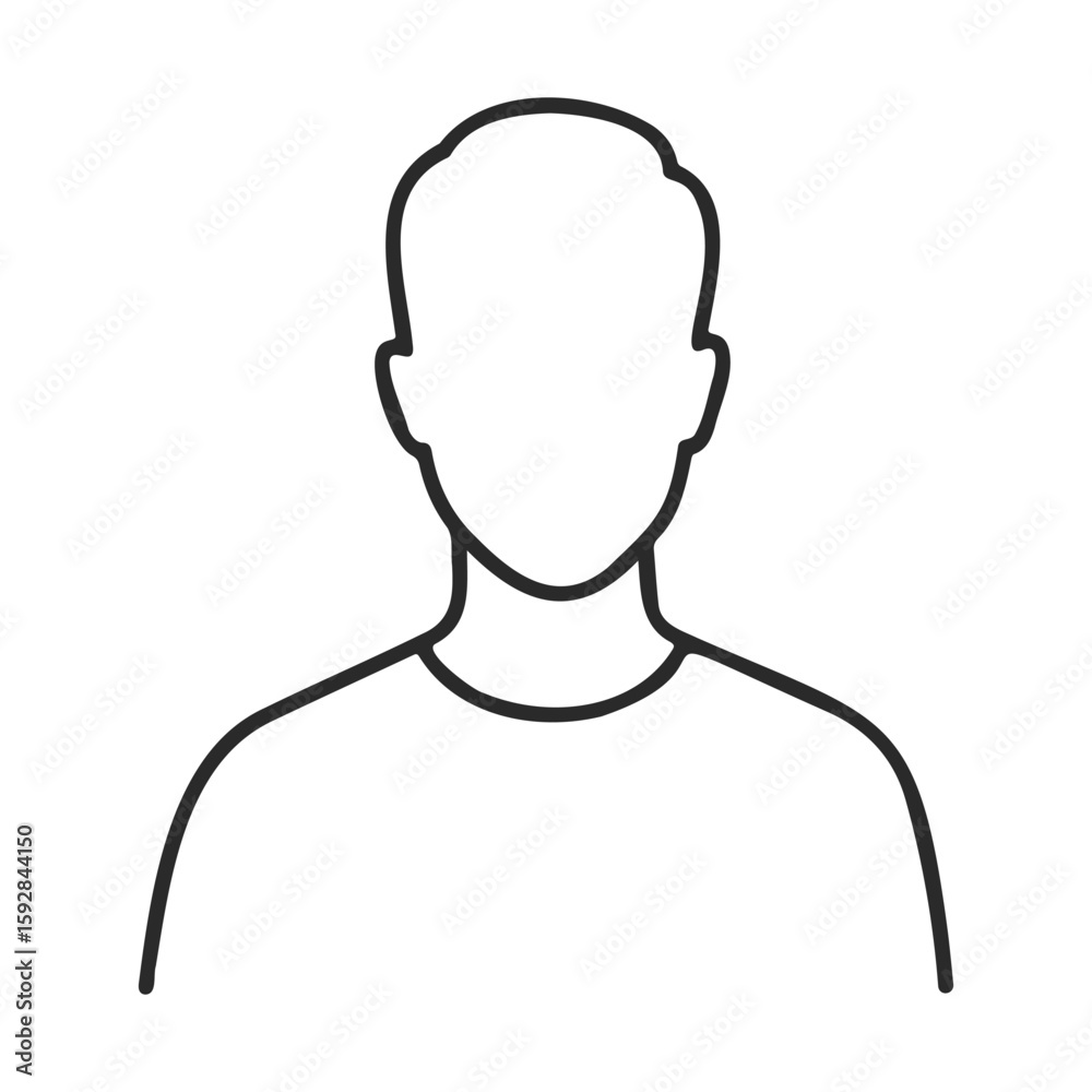 Outline of anonymous man icon on white background Outline of anonymous man icon on white background