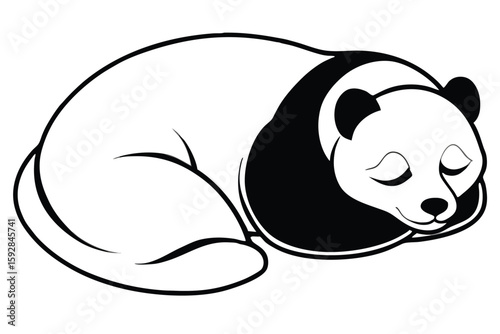 Cute cartoon panda bear cubs with bamboo and flowers, a fun vector illustration of wild baby animals from China