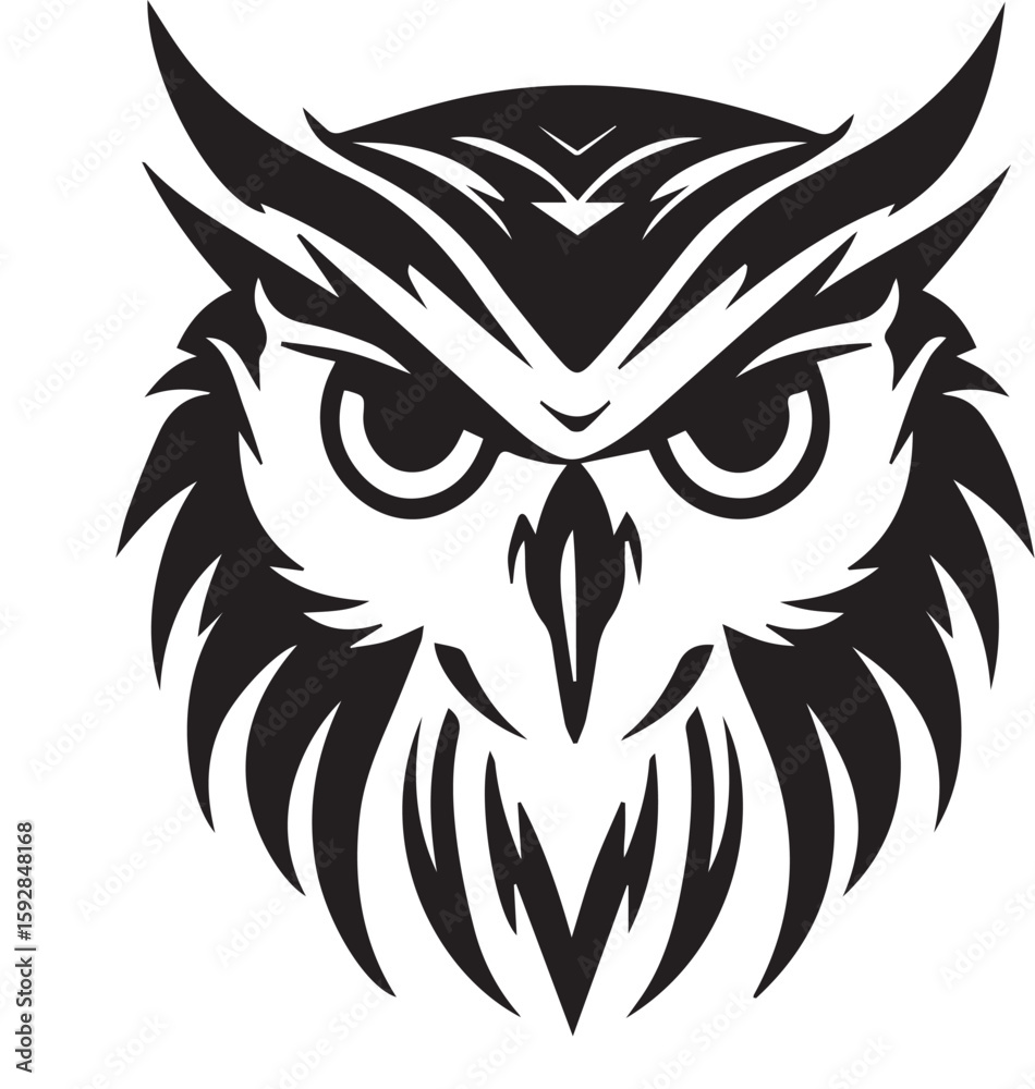 Obraz premium Intense Owl Face Mascot