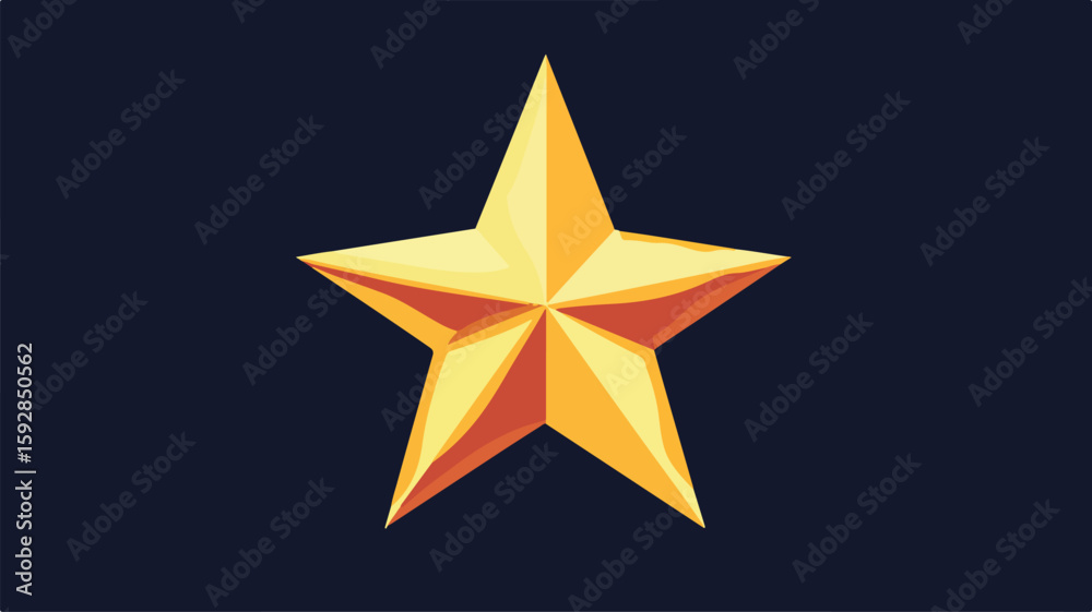 Fototapeta premium Golden Star Clipart: Simple Flat Vector Isolated - Professional Design Elements