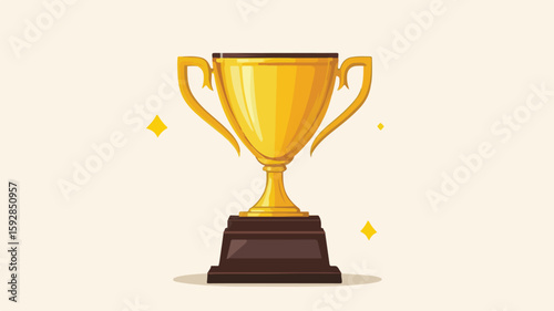 Elegant Golden Trophy Cup Illustration for Awards and Achievements