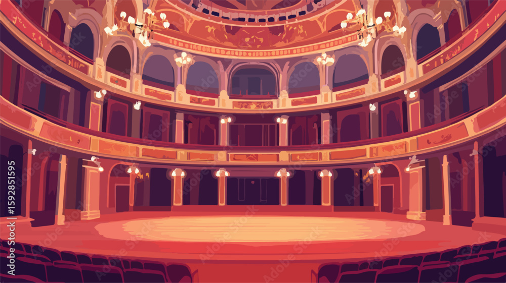 Obraz premium Elegant Grand Opera House Interior Capturing Theater Arch Details