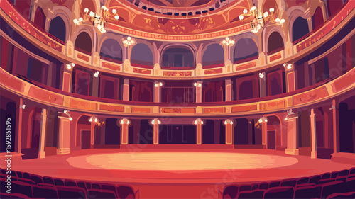Elegant Grand Opera House Interior Capturing Theater Arch Details