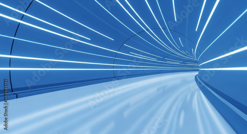 abstract blue tunnel