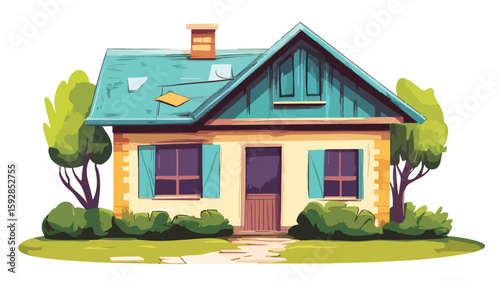 Home Repair Cartoon: Illustration of Simple Flat Vector Design for DIY Projects and Maintenance Services