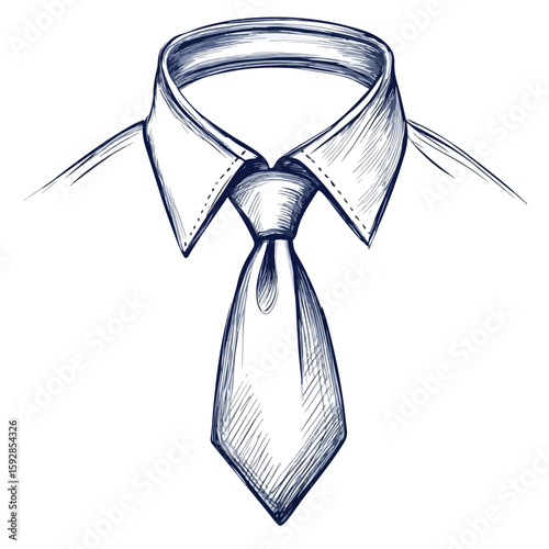 Classic Collar and Tie Sketch