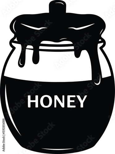 Silhouette Honey pot dripping honey sweetness vector illustrator