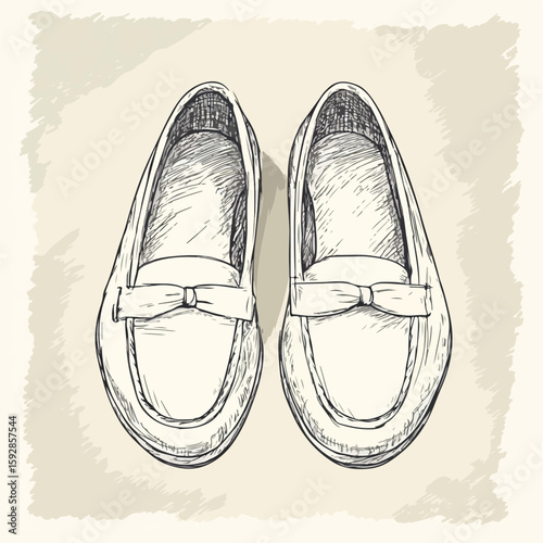 Hand-drawn Women's Loafers Sketch