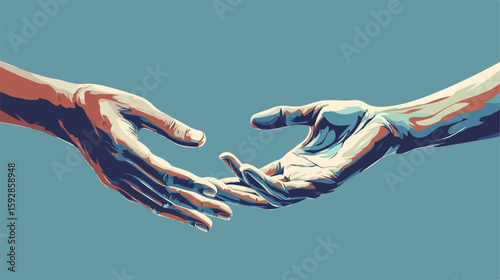 Human Hands Receiving Flat Illustration