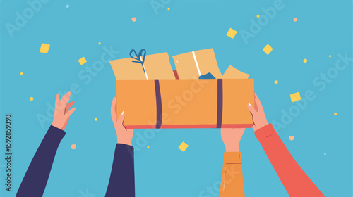 Community Donation Drive Vector Illustration