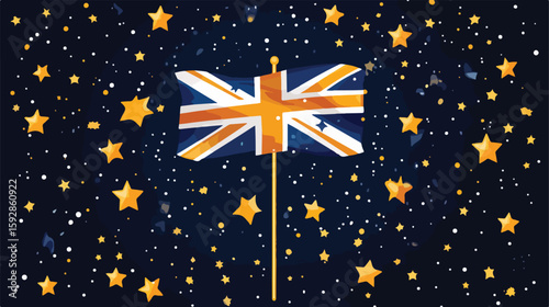 Australia Day celebration with flag vector