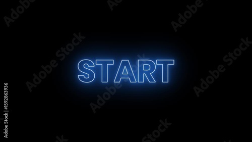 Start Neon Text Animation on Black Background