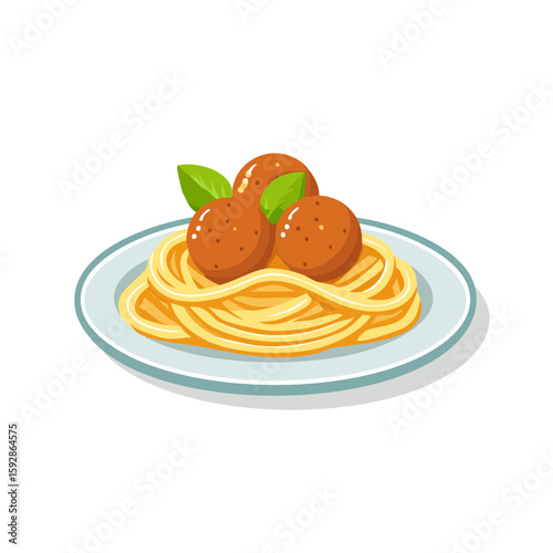 A delicious plate of spaghetti and meatballs, a classic Italian meal