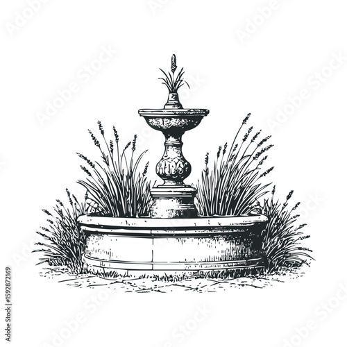 Elegant garden fountain design for outdoor spaces and landscapes