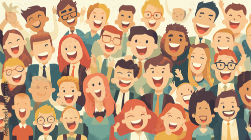 Collaborative Teamwork Flat Vector Illustration