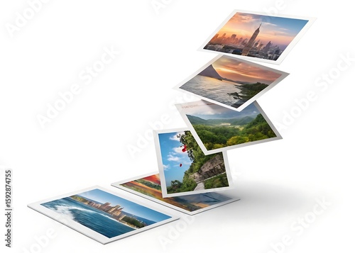 Postcards Levitating in Staggered Stack