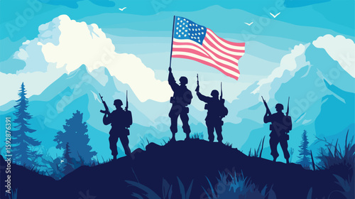 Veterans Day celebration card with soldier