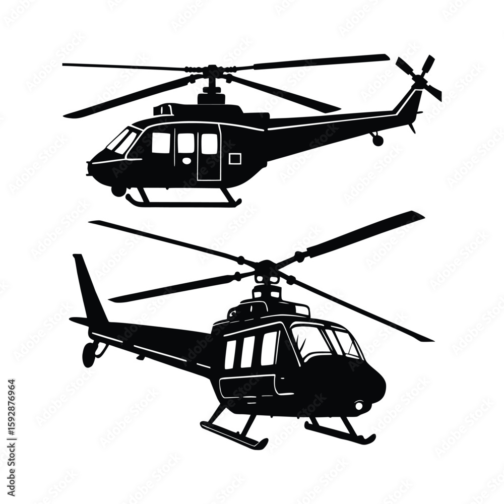 Fototapeta premium alouette three military helicopter vintage style