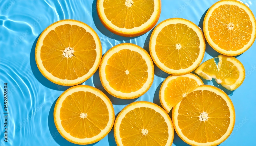 Obraz premium Citrus slices on water