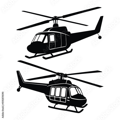 bell two zero five battle helicopter side view