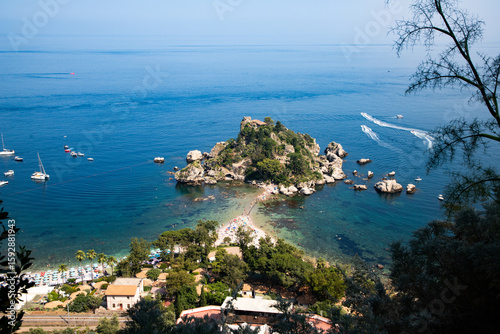 Fototapeta Naklejka Na Ścianę i Meble -  beach and island Isola Bella at Taormina, Sicily