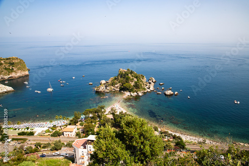 Fototapeta Naklejka Na Ścianę i Meble -  beach and island Isola Bella at Taormina, Sicily