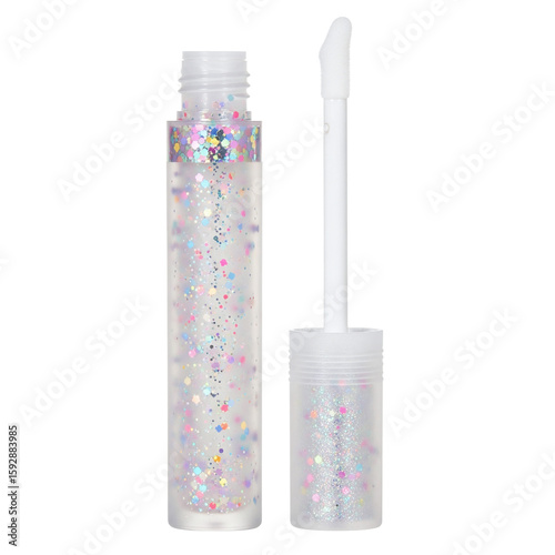 Photography Glitter lip gloss with applicator wand