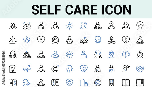 Self-Care and Wellness Icons Set