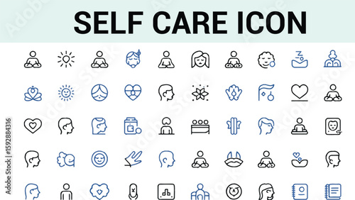 Self-Care and Wellness Icon Set