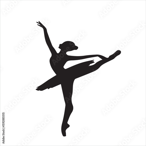 Elegant silhouette of a ballerina in a graceful pose