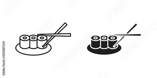 Sushi icon. concept solid and line style in black. EPS 10