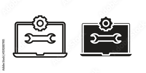 Software Engineering icon. concept solid and line style in black. EPS 10