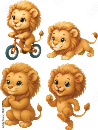 Lion cute watercolor