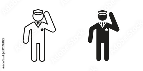 Salute icon. concept solid and line style in black. EPS 10