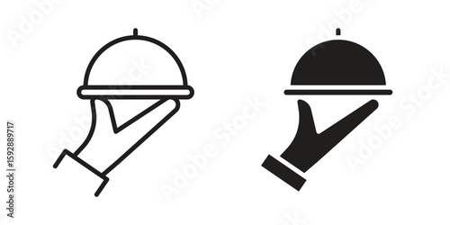 Restaurant Tray icon. concept solid and line style in black. EPS 10