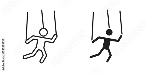 Puppet icon. concept solid and line style in black. EPS 10