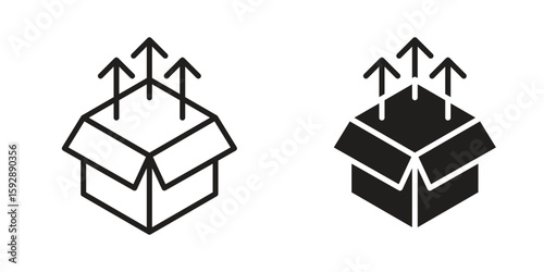 Product release icon. concept solid and line style in black. EPS 10