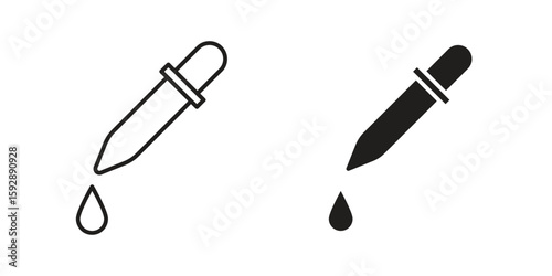 Pipette icon. concept solid and line style in black. EPS 10
