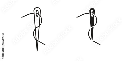 Needle icon. concept solid and line style in black. EPS 10