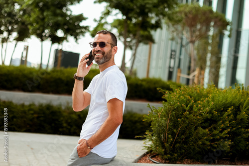 Man enjoying a sunny day ou...