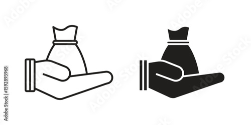 Inheritance law icon. concept solid and line style in black. EPS 10