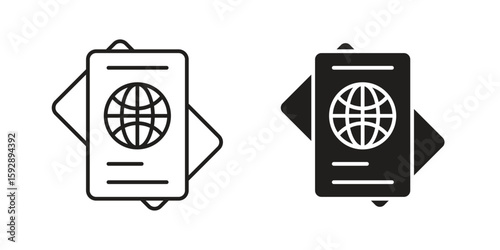 Immigration icon. concept solid and line style in black. EPS 10