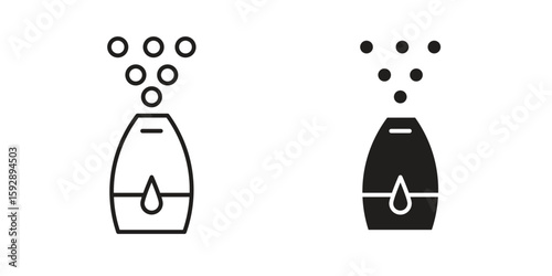 Humidifier icon. concept solid and line style in black. EPS 10