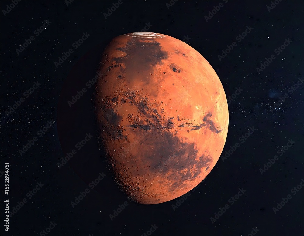 Naklejka premium Planet Mars in space