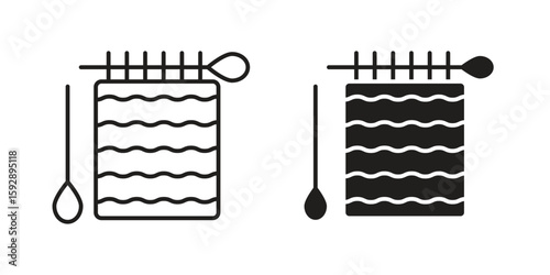 Handloom icon. concept solid and line style in black. EPS 10