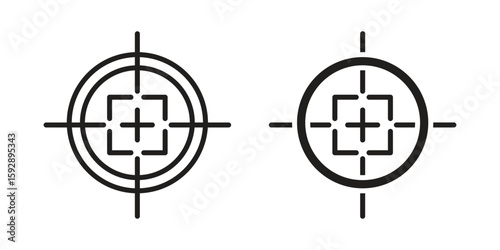 Gun target icon. concept solid and line style in black. EPS 10