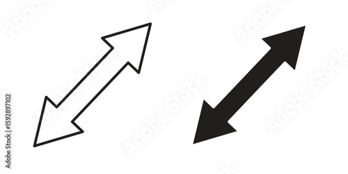 Double arrow icon. concept solid and line style in black. EPS 10
