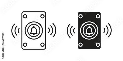 Doorbell icon. concept solid and line style in black. EPS 10